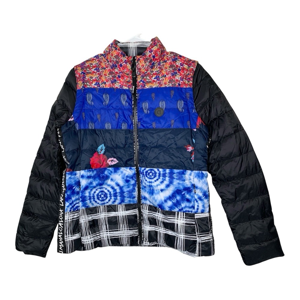 Desigual Copenhagen Padded 2-in-1 Jacket Vest Patchwork Artsy Size M 20SWEWXU